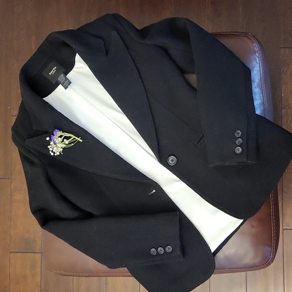 Smythe Single-Breasted Wool Blend Fitted Blazer - Picture 1 of 12